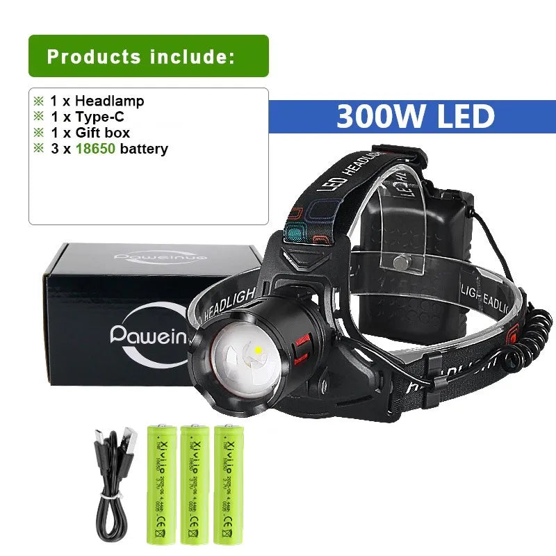 lampe frontale led rechargeable usb pêche chasse projection motifs vélo triangle signalisation