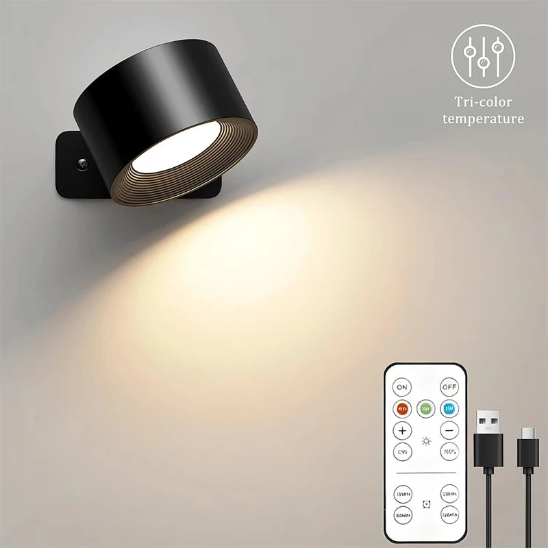 lampes murales led rechargeables télécommande moderne noir blanc minimaliste