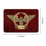 tapis rouge foncé aigle spqr antidérapant moderne classique bain chambre couloir sol