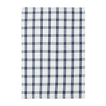 serviettes cuisine coton bleu marine blanc carreaux rayures classiques 45x70cm ensemble 1/5 pièces