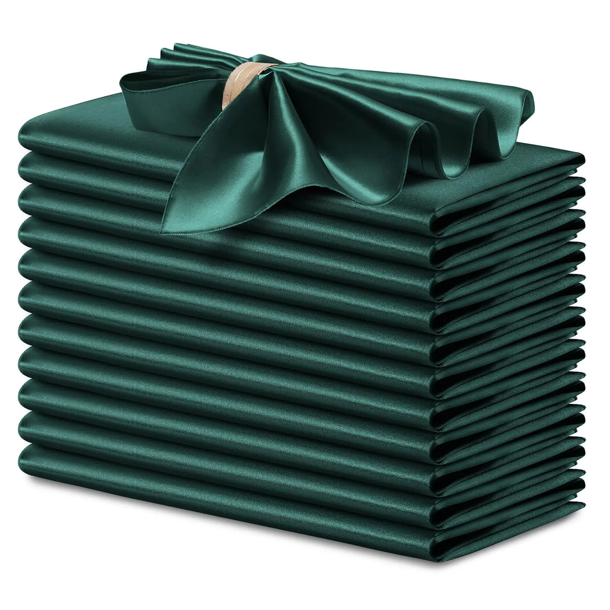 serviettes table satin rose moderne élégantes 12 pièces polyester usage maison restaurant decoration festive