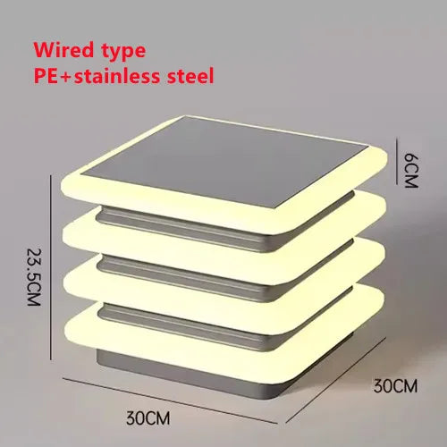 lampe solaire moderne acier inoxydable blanc ip65 led vacances pilier autoinstallation garantie