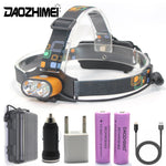 lampe frontale rechargeable led noir orange bleu vert gris moderne pratique ceinture ajustable deux