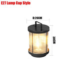 lanterne moderne noire rayures dorées extérieure ip65 led waterproof jardin