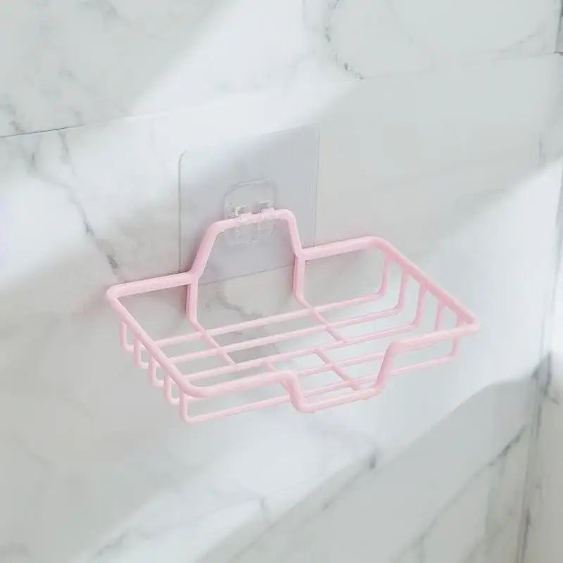 bac savon moderne adhésif bleu clair rose pâle grille tailles opaques salle bain douche