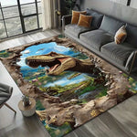 tapis multicolore dinosaures moderne salon chambre facile nettoyer polyester polypropylène rectangle aubusson