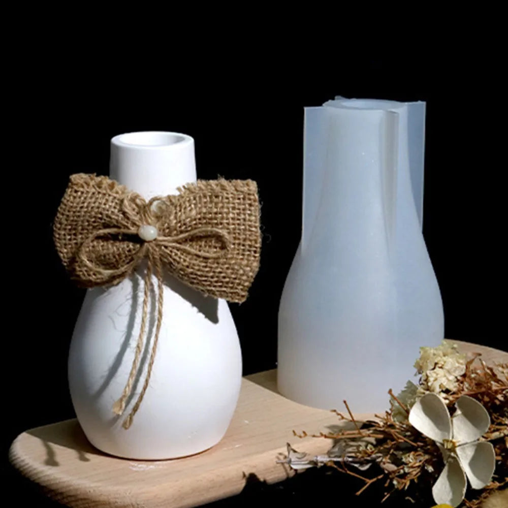 vase silicone blanc vert pastel rose moderne minimaliste texture mat noeud jute fleurs séchées