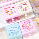 boîtes bijoux dessins animés hello kitty my melody cinnamoroll kawaii poignées blanches rose blanc