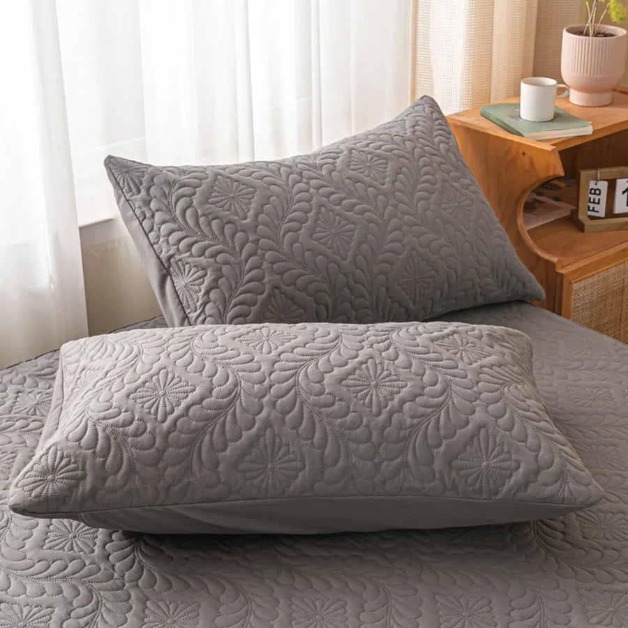 taies d'oreiller quiltées imperméables polyester blanc gris rose clair vert moderne 48x74cm