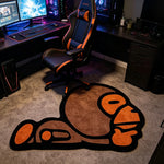 tapis dessin animé singe marron orange noir moderne chambre salon doux polyester