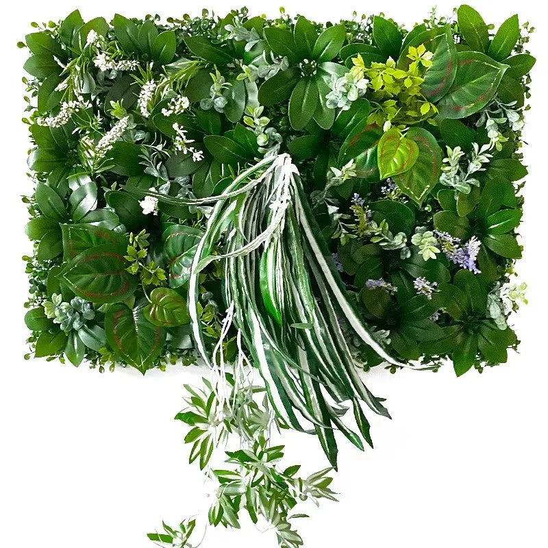 panneau mural plante artificielle feuilles vertes fleurs décoration jardin intérieur extérieur mur végétal naturel