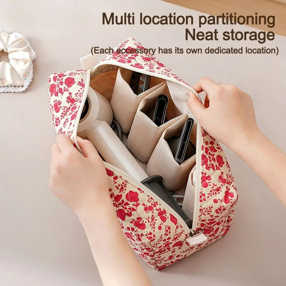 Sac rangement réutilisable imprimé léopard multifonctionnel moderne aspirateur voyage embout fer lisser blanc marron