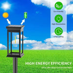 lampes solaires led étanches modernes noires transparentes jardin allée automatiquesurgence