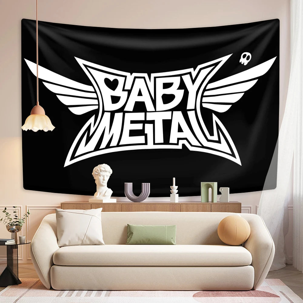 tapisserie murale pop art moderne décoration chambre bébé motif graphique texte stylisé tissu polyester