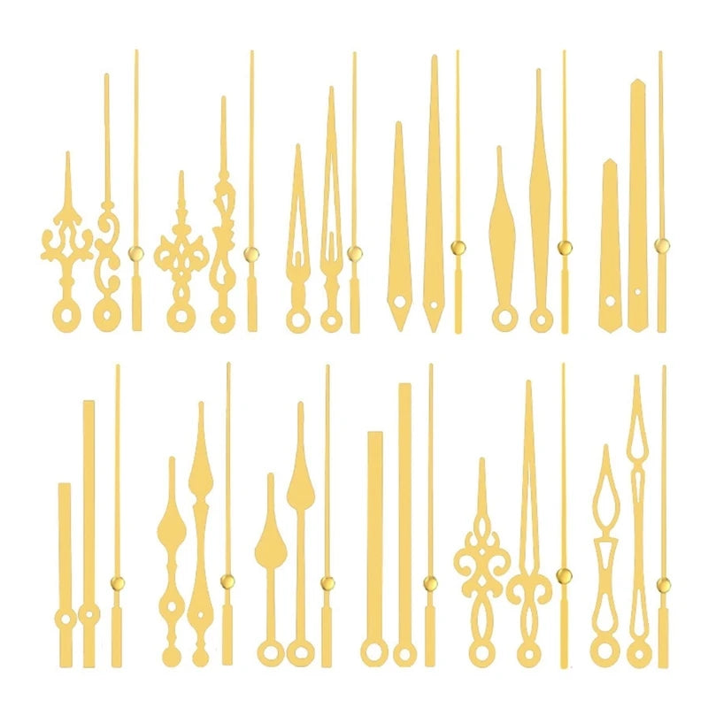 aiguilles montre réparations horlogerie classique or noir élégantes différentes formes motifs décoratifs fixations mouvement