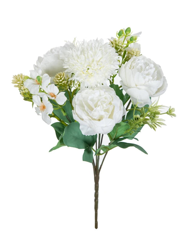 bouquet fleurs artificielles soie orange blanc rose bleu vert classique intérieur décoration maison anniversaire