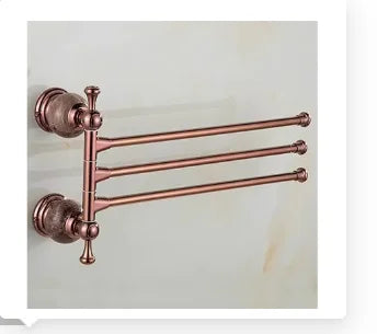 porte serviettes rose doré ensemble salle bain classique fixations murales barres anneaux