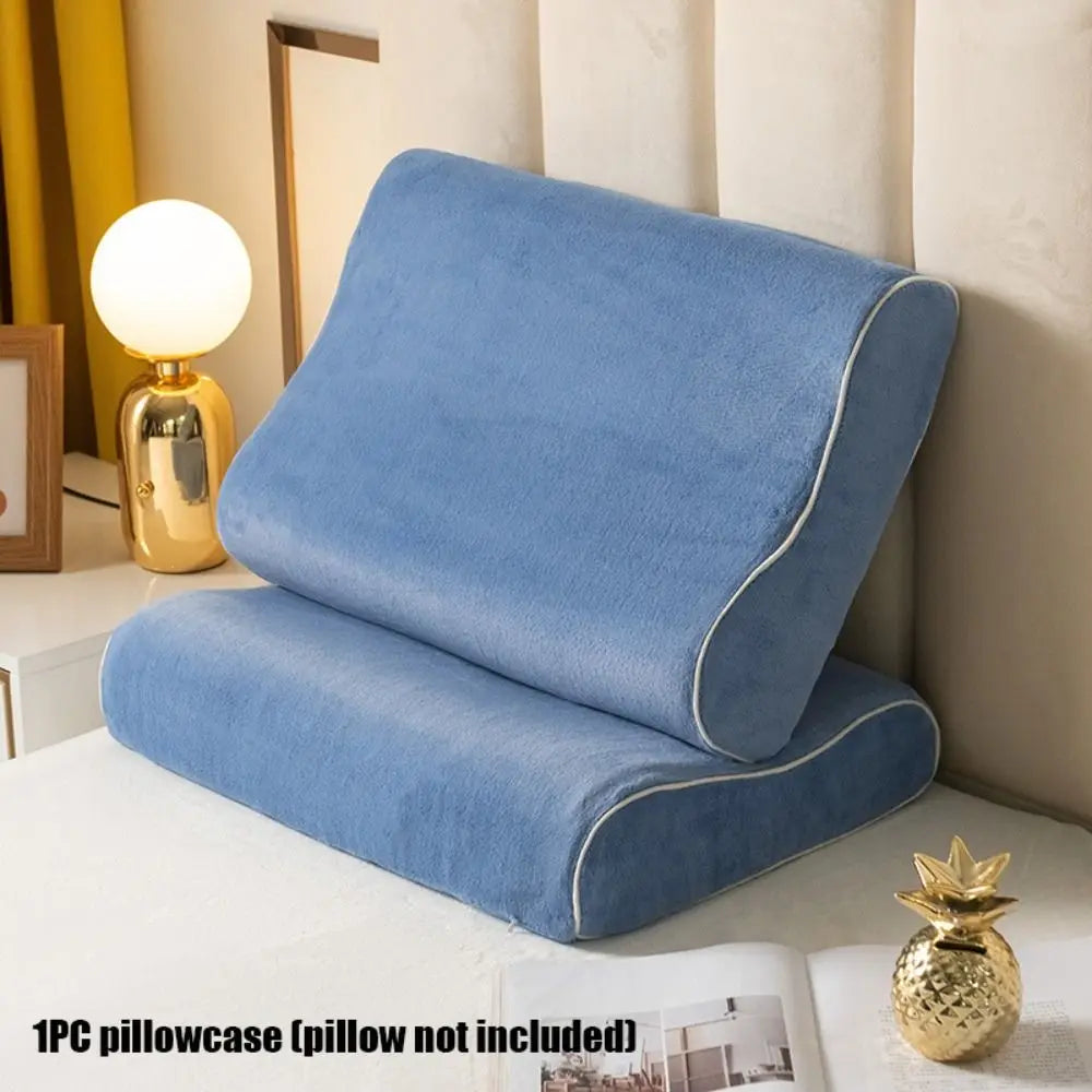 coussin bleu uni doux moderne taille 50x30cm zip caché confortable chambre coucher