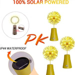 décoration extérieure solaire moderne jaune doré fleurs spirales base câble flexible sensoriel adhésif