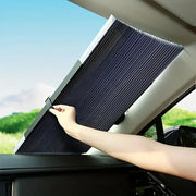 rideau occultant rétractable voiture protection uv gris foncé anthracite plis horizontaux clip ventouse