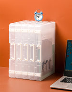 boîtes rangement transparentes pliables moderne poignées blanches stockage papier scrapbooking réutilisables organisateur respectueux environnement