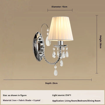 lustre cristal classique argenté abat jour conique cristaux pendus salon salle
