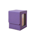boîtes rangement cartes simili cuir violet vert orange rouge bleu noir blanc moderne poignée