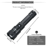 lampe torche noire led puissante rechargeable urgence camping 1000lm moderne résistante chocs
