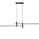 suspension lumineuse moderne noire led pendentif minimaliste rectangulaire lisse opaque tactile