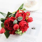 bouquet fleurs artificielles soie pivoine decoration maison elegante anniversaire mariage baby shower intérieur