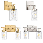 lampe murale industrielle moderne or brossé nickel brossé noir mat verre transparent éclairage intérieur