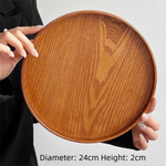 assiettes plates bois marron grain naturel modernes set différentes tailles