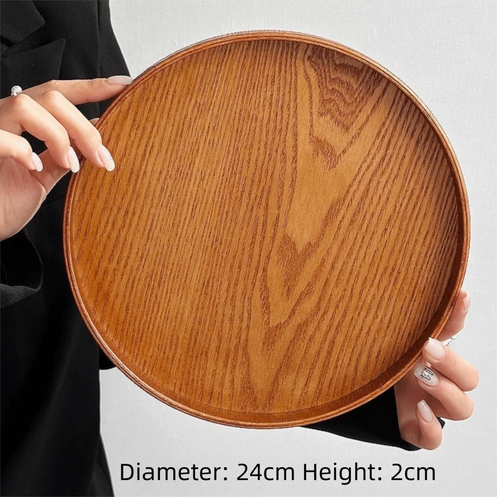 assiettes plates bois marron grain naturel modernes set différentes tailles