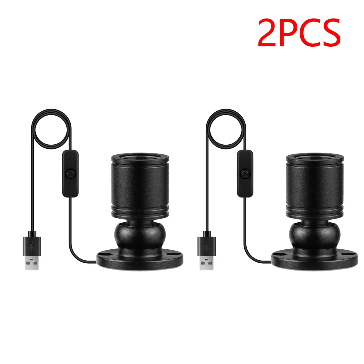 projecteur led mini noir moderne rotation 360 vis fixation cable usb 145m