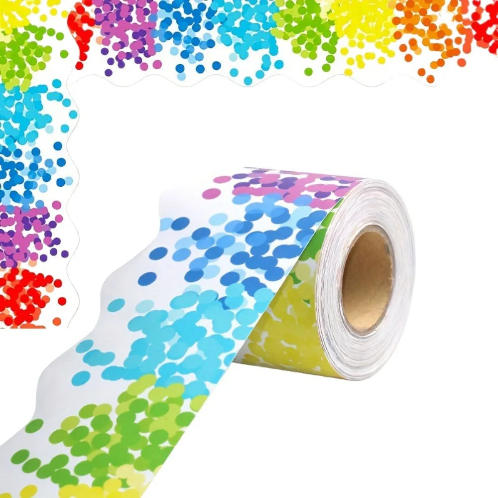 rubans decoratifs adhesifs multicolores motifs floraux points zigzag feuilles rustiques noirs blancs