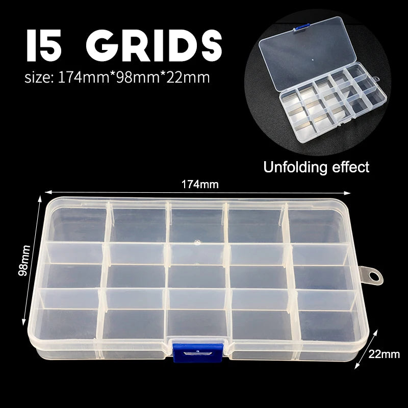 boîtes rangement transparentes modulaires grilles détachables organisation pratique bijoux outils écologiques plastique pp respectueux