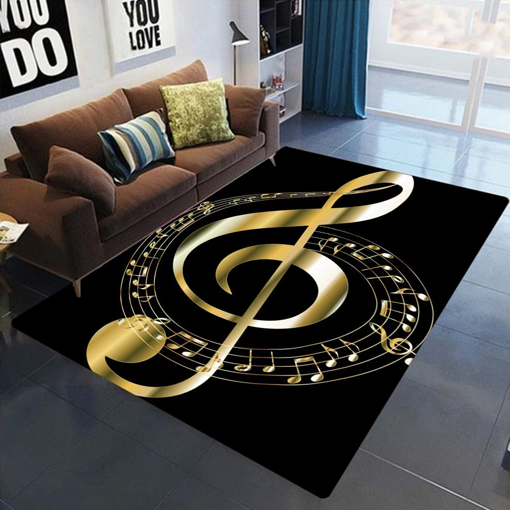 tapis moderne notes musicales polyester polypropylène salon chambre bleu rouge violet