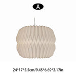 couvre lampe suspendu moderne blanc rayures horizontales fil inoxydable chambre salon decoration