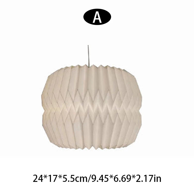 couvre lampe suspendu moderne blanc rayures horizontales fil inoxydable chambre salon decoration