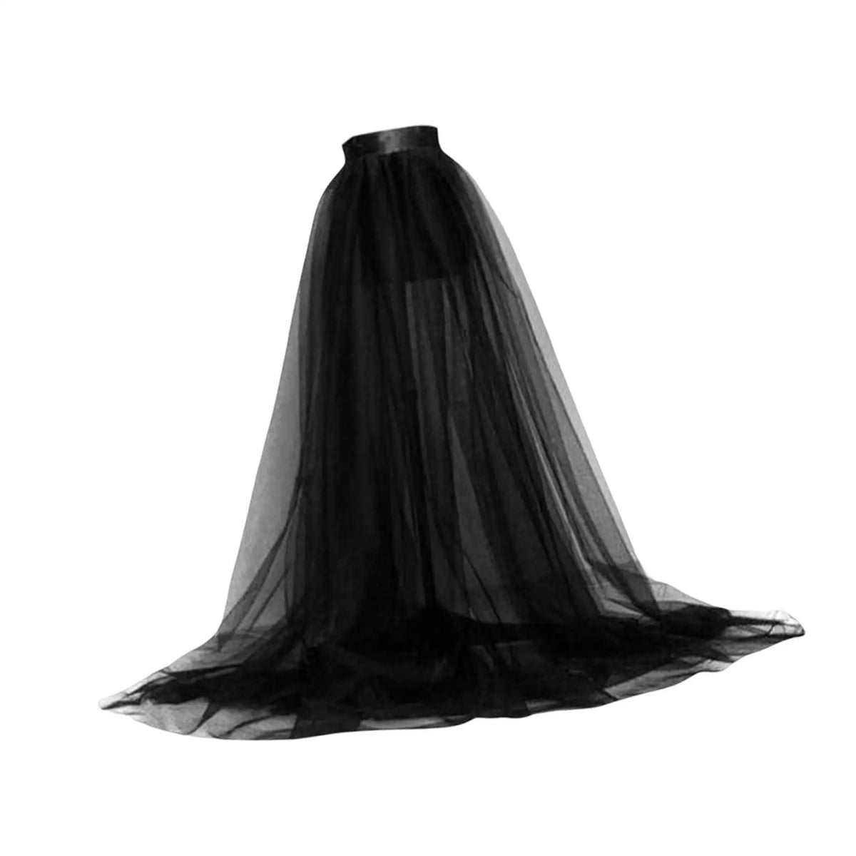 jupe tulle longue femme blanc noir élégante décontractée dentelle transparente soirée cosplay