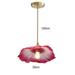 lampe suspendue moderne vintage fleur translucide rouge vert blanc chaîne ampoule