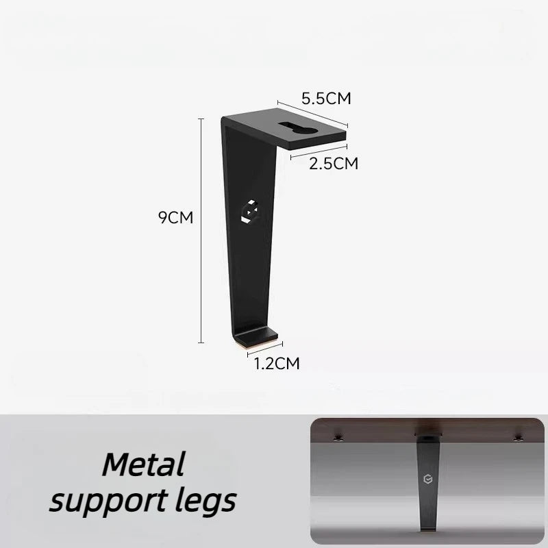 support multifonction bois foncé blanc moderne adhésif support portable smartphone montre casque câbles tiroir