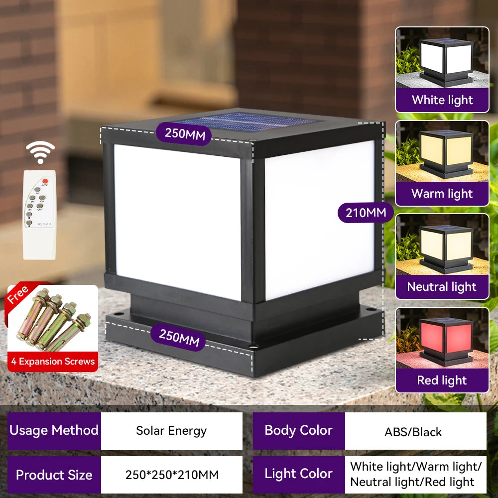 lampe solaire extérieure led moderne noire ip65 panneau solaire télécommande