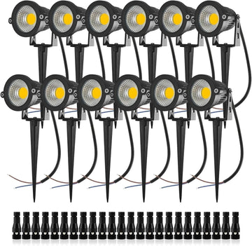 projecteurs led extérieurs modernes noirs étanches ip65 12v 3w 6w pack 10 piquets