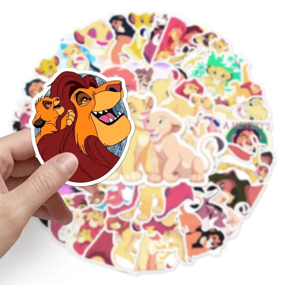 stickers disney roi lion multicolores personnages simba adhésifs scrapbooking skateboard téléphone