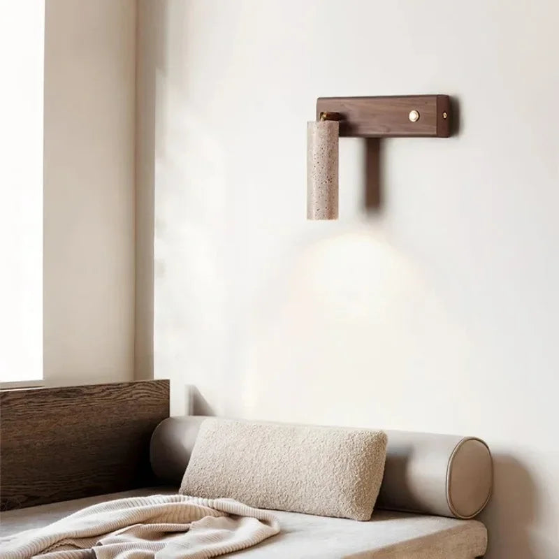 lampe murale orientable moderne abatjour texturé aspect bois chambre coucher entrée salon