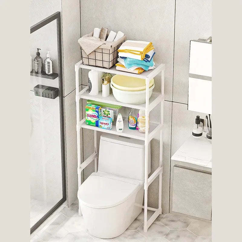 étagère salle bain noir blanc moderne couches paniers serviettes produits toilette grande capacité