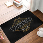 tapis sol intérieur velouté motif floral lettres dorées anti dérapant accueil entrée maison