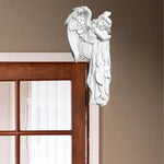 statue ange blanc plumes classique décoration murale aile robe ondulée fixation invisible chambre salon