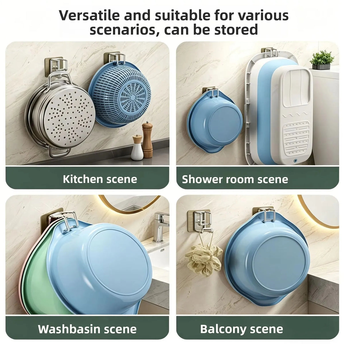 grille rangement pliable moderne adhésif bleu gris blanc pratique bassin salon chambre
